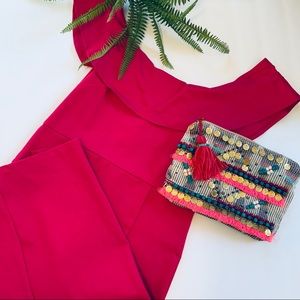 Off-The-Shoulder Fuchsia Bodycon